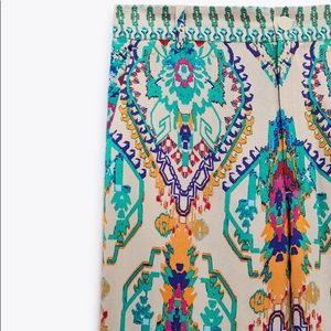 ZARA PRINTED FLARED PANTS
